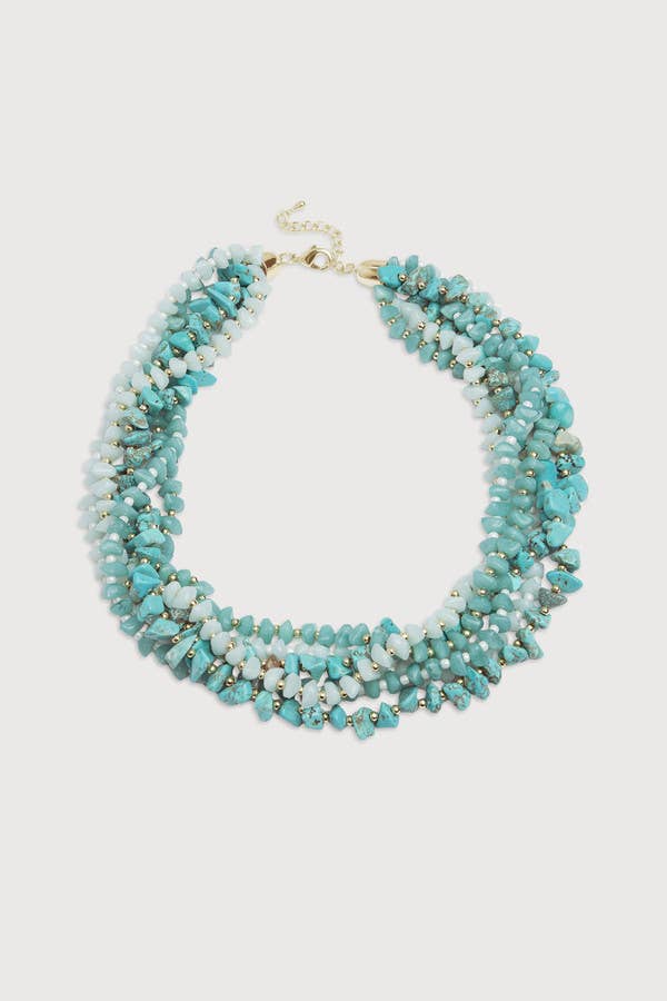 Turquoise Beaded Collar Necklace