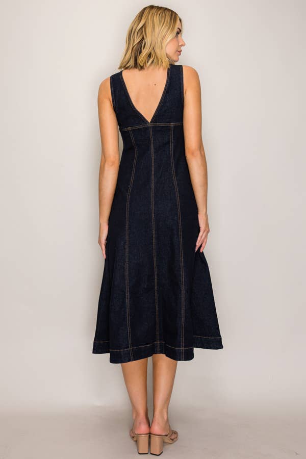 Dark Denim Midi Dress
