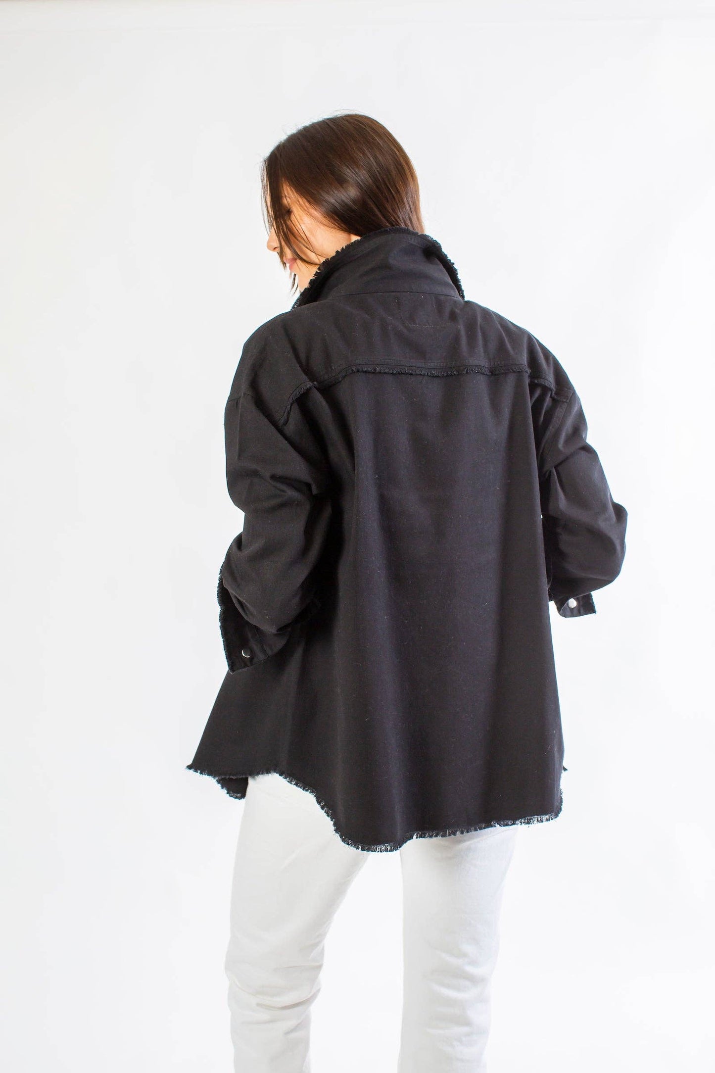Cotton Shirt Jacket - Black
