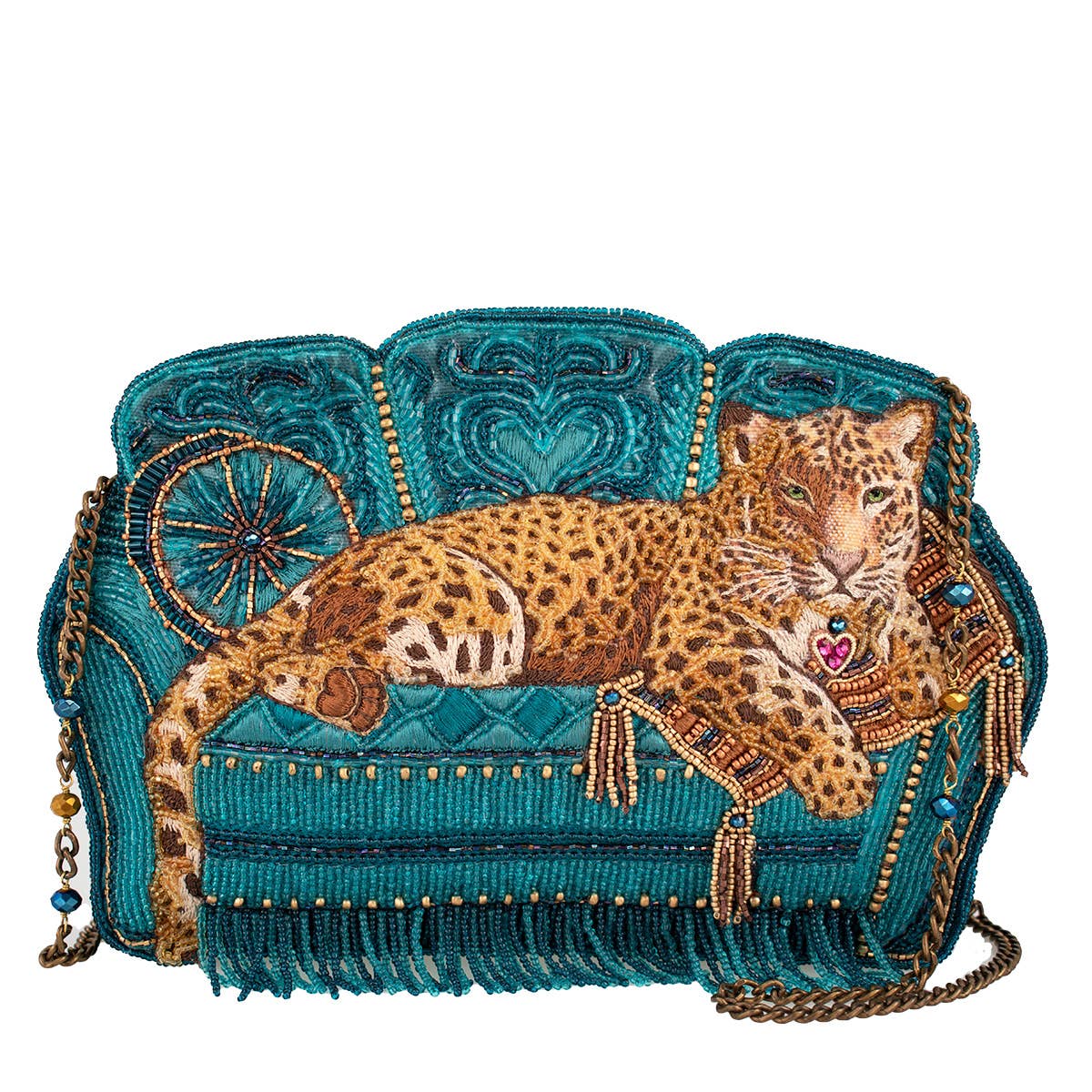 MF Lazy Leopard Beaded Handbag
