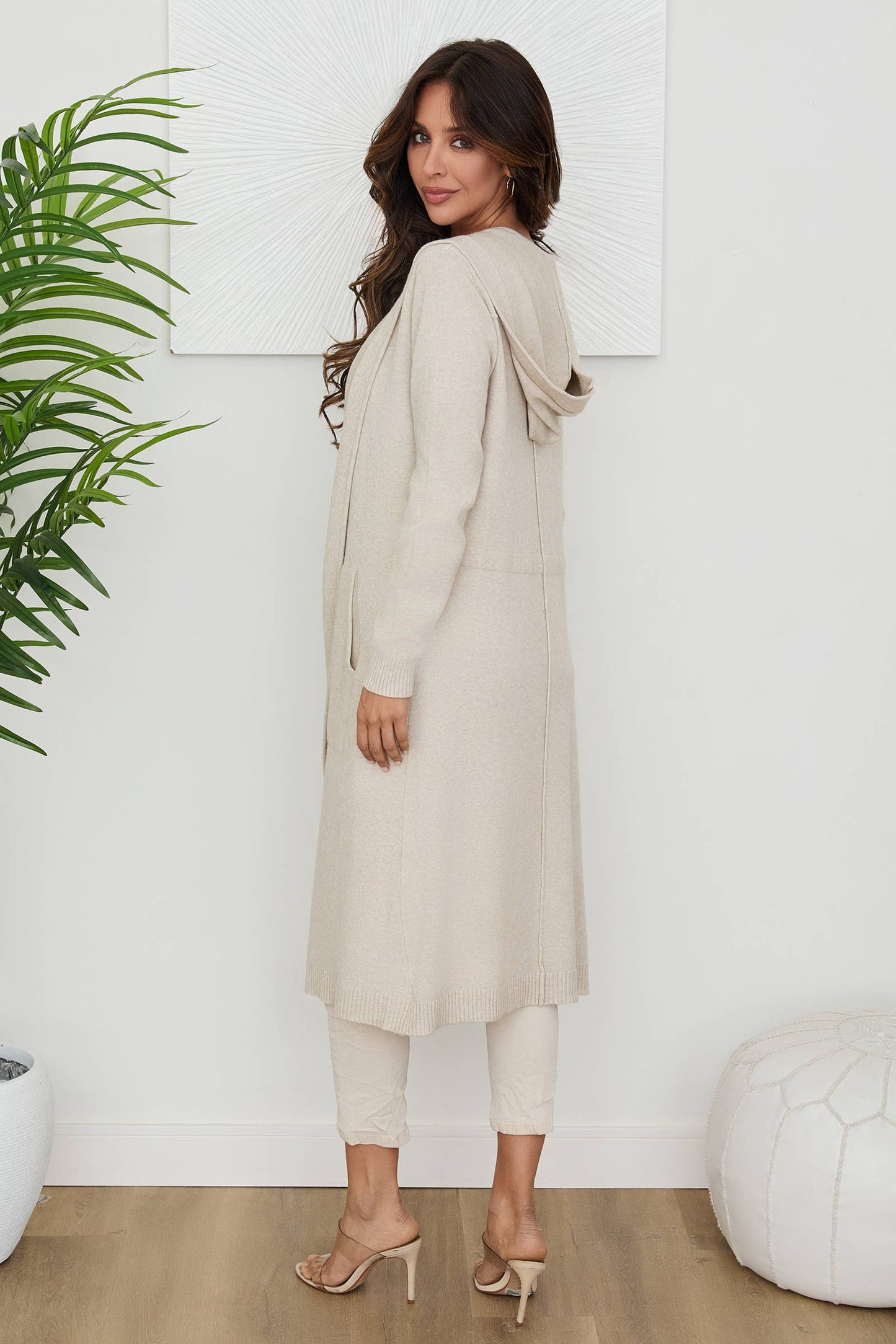 Long Hoodie Cardigan - Black