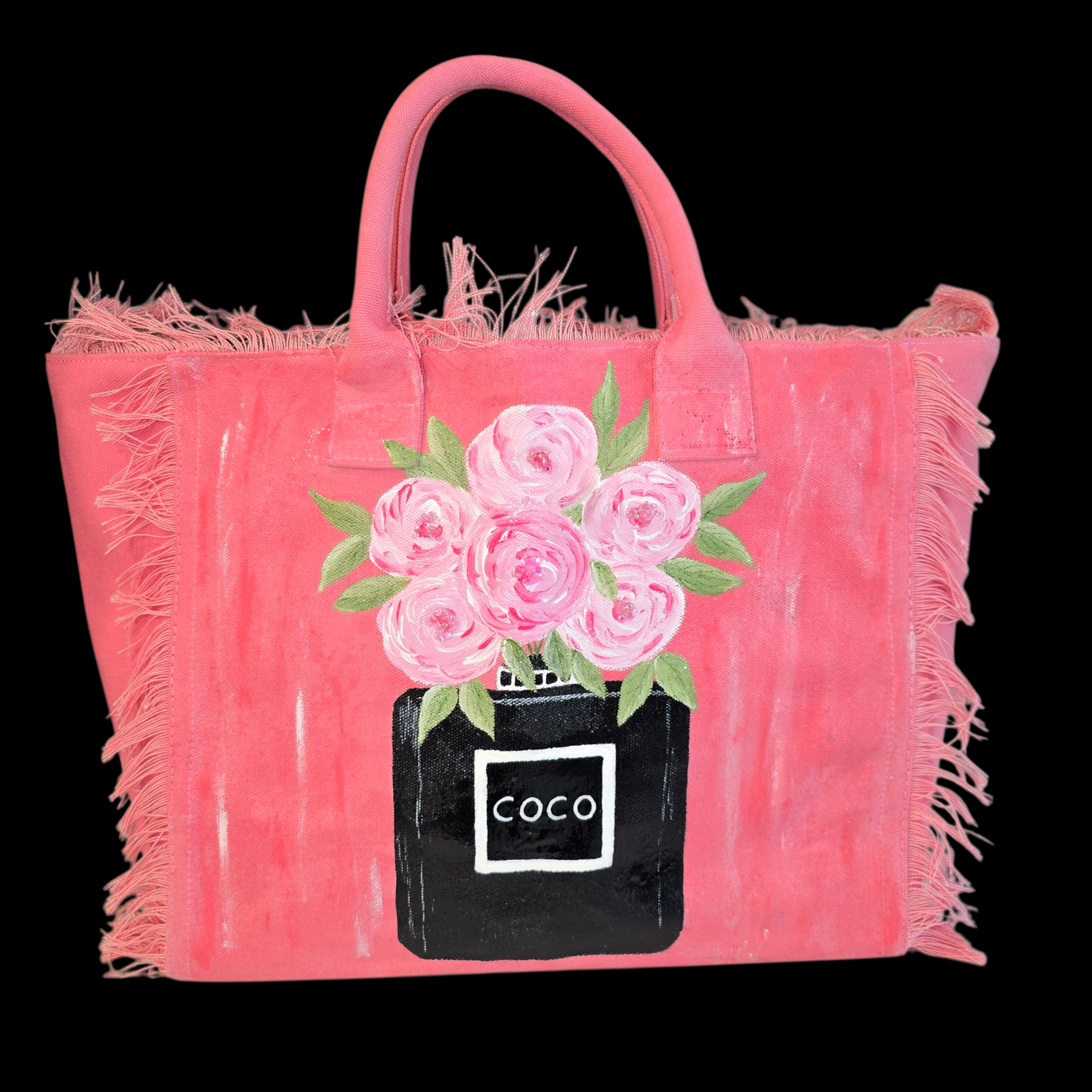 Coco Bloom Hand Painted Tote Bag