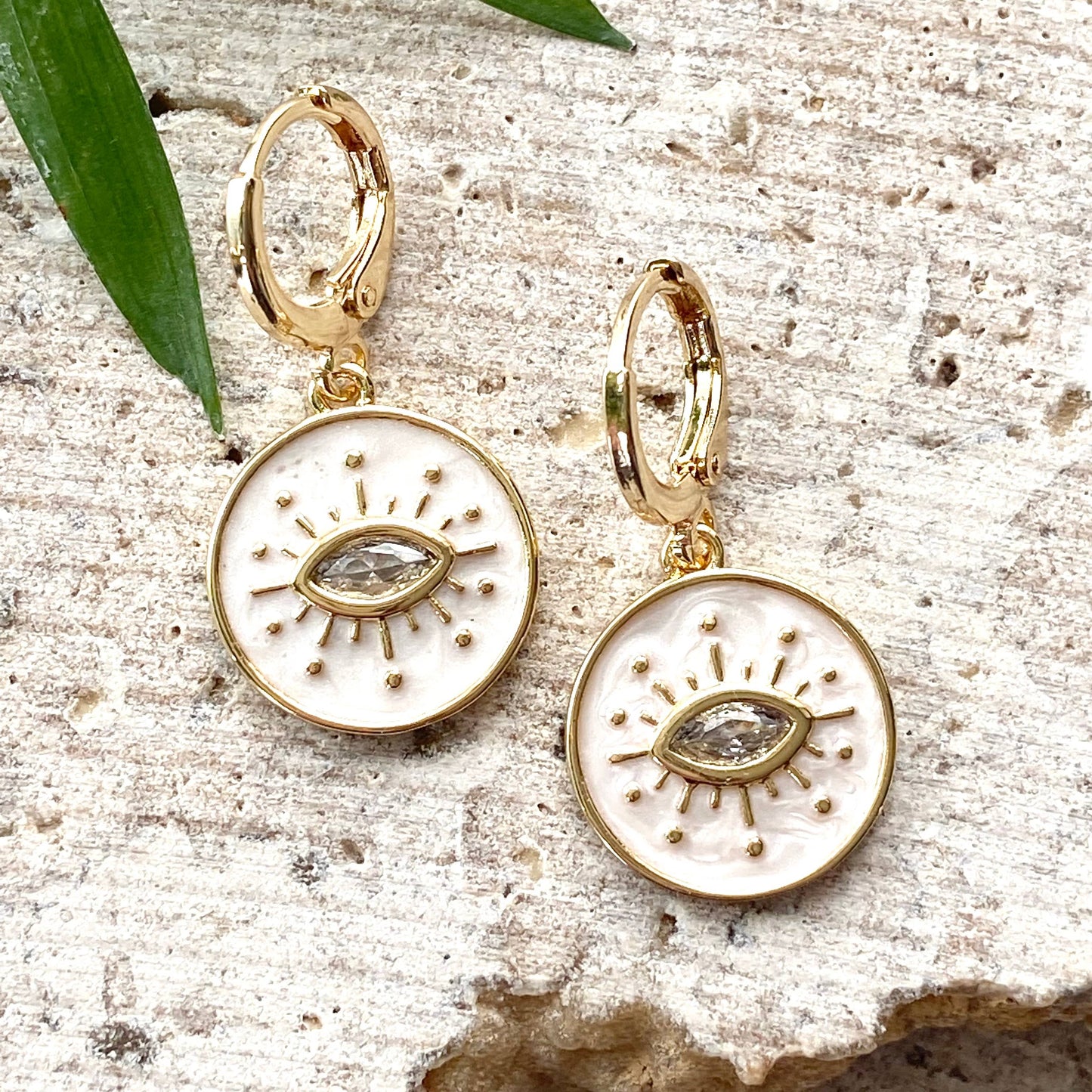 Enamel Eye Charm Earrings