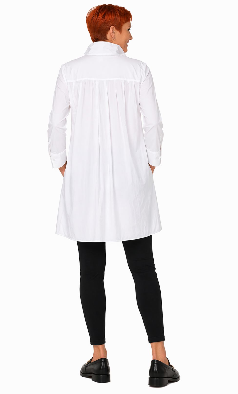 Pleated Cotton Tunic Top