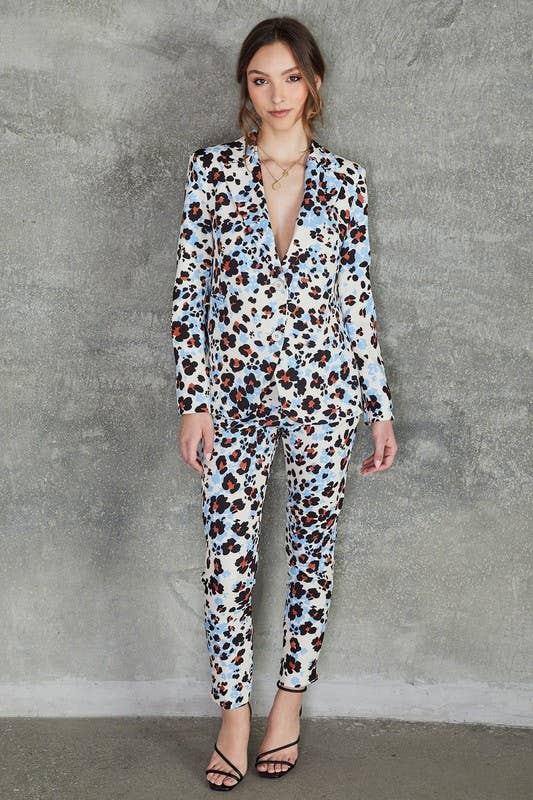 Floral Leopard Blazer