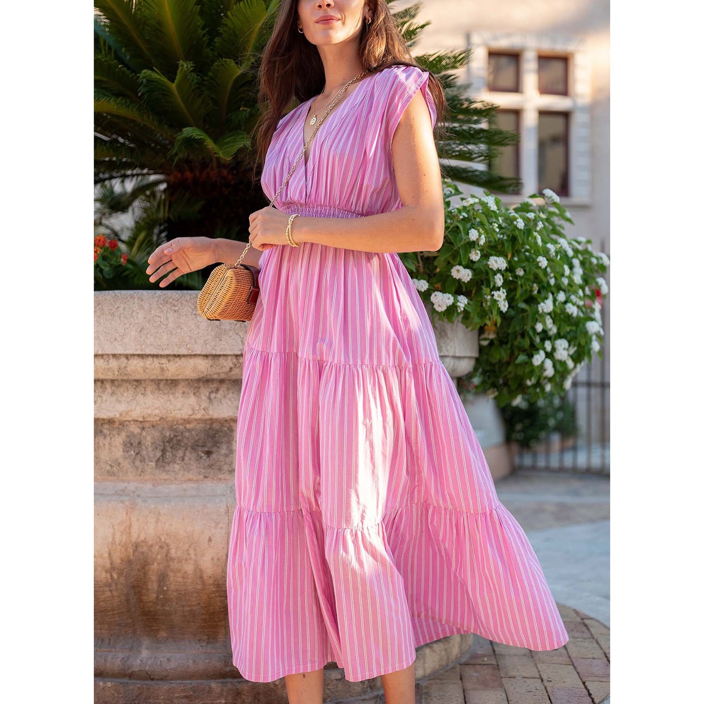 Cassis Maxi Dress - Fondant Pink
