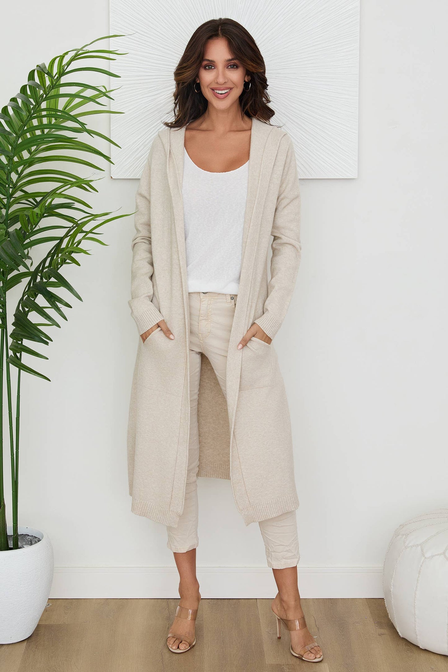 Long Hoodie Cardigan - Black