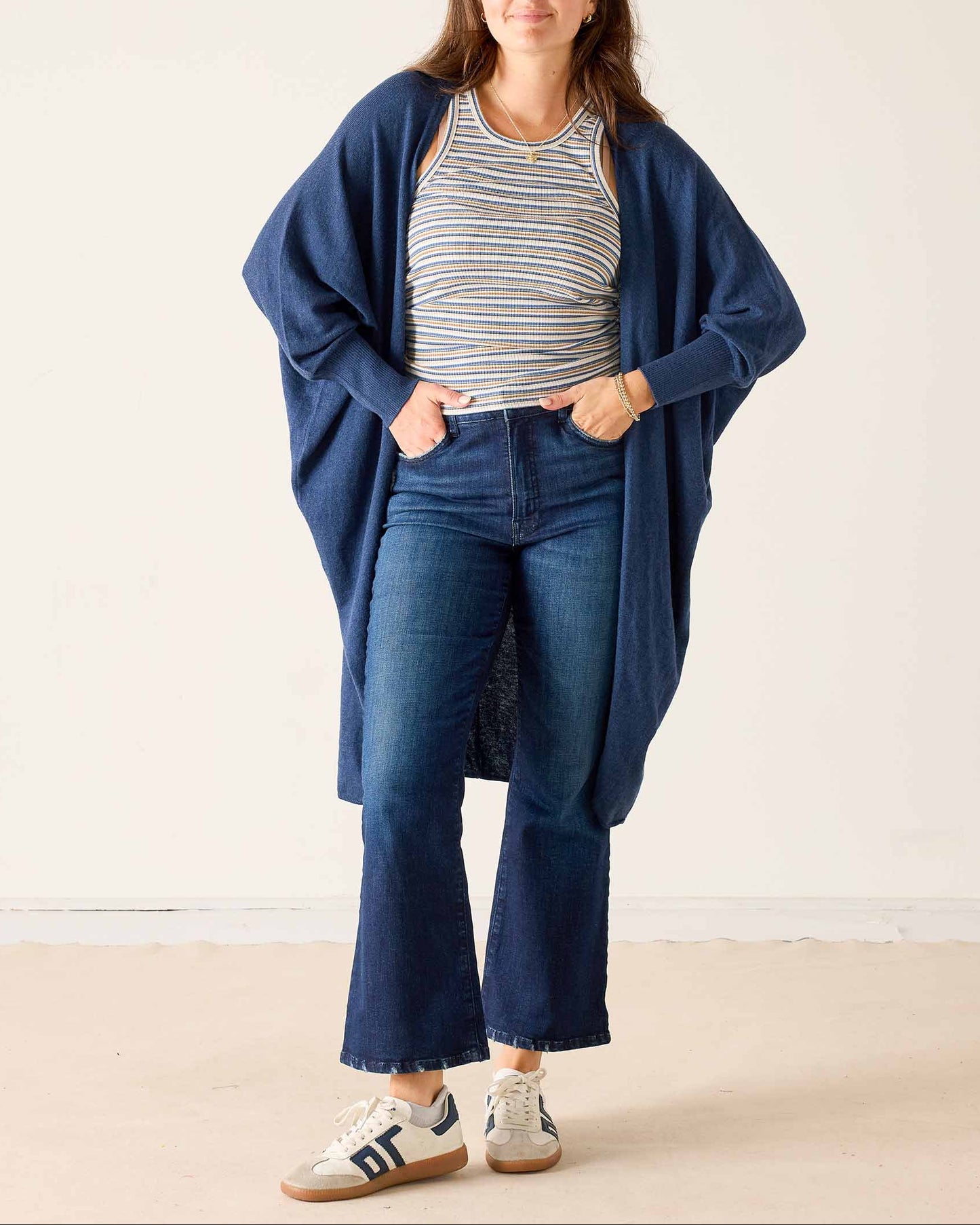 LAST CALL O/S | Chelsea Cotton/Cashmere Kimono - Chambray