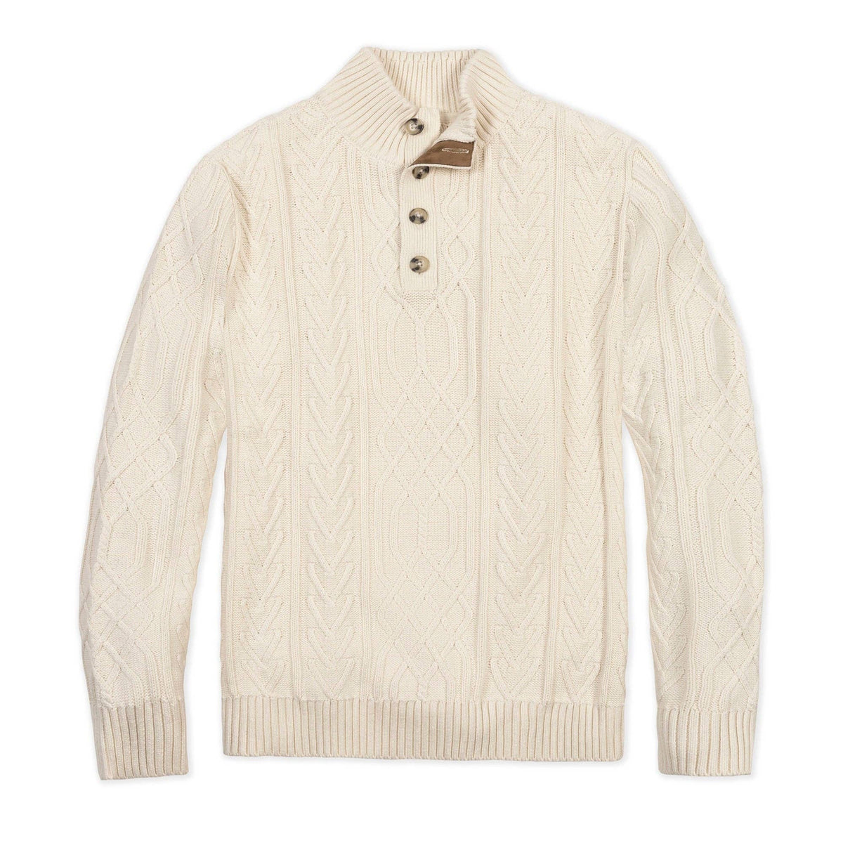 MEN'S Organic Cotton Cable Sweater - Ivory