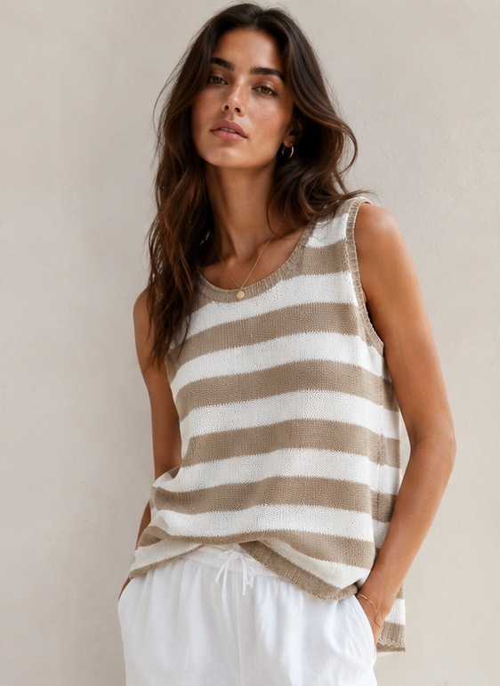 Sweater Knit Striped Tank
