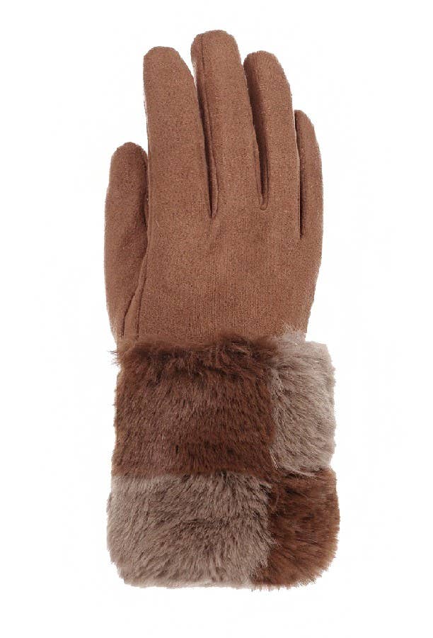 Faux Fur Cuffed Gloves