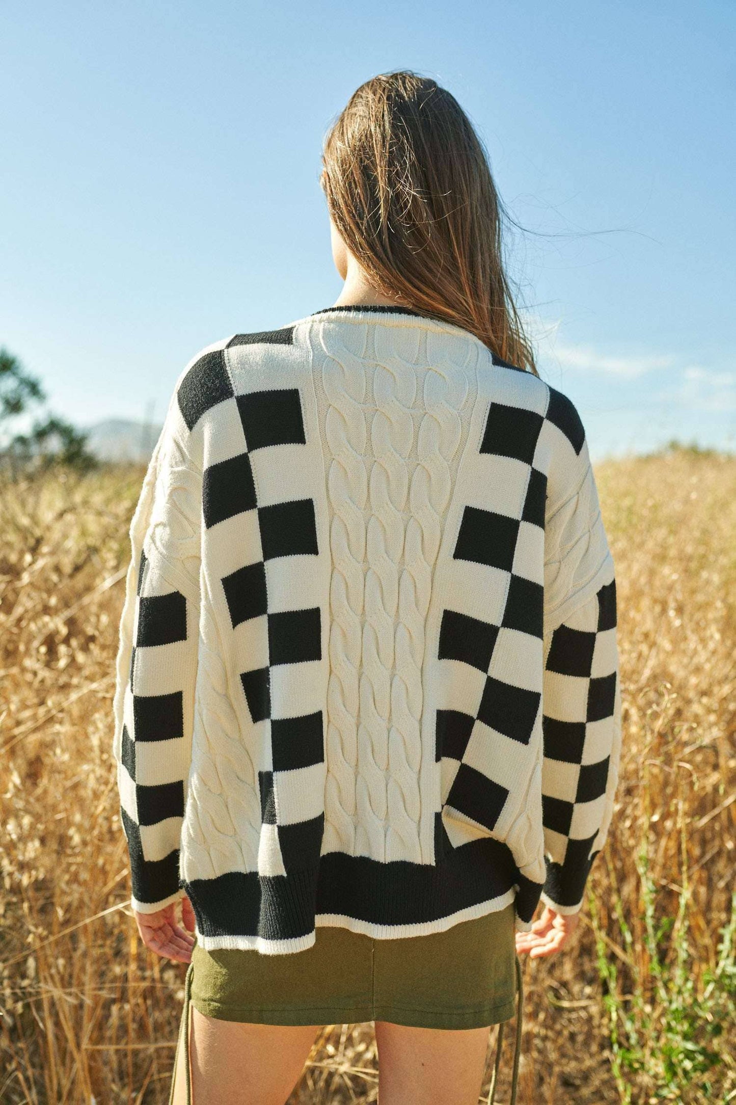 Crewneck Checker Sweater