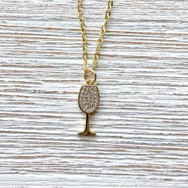 Pave Crystal Wine Necklace
