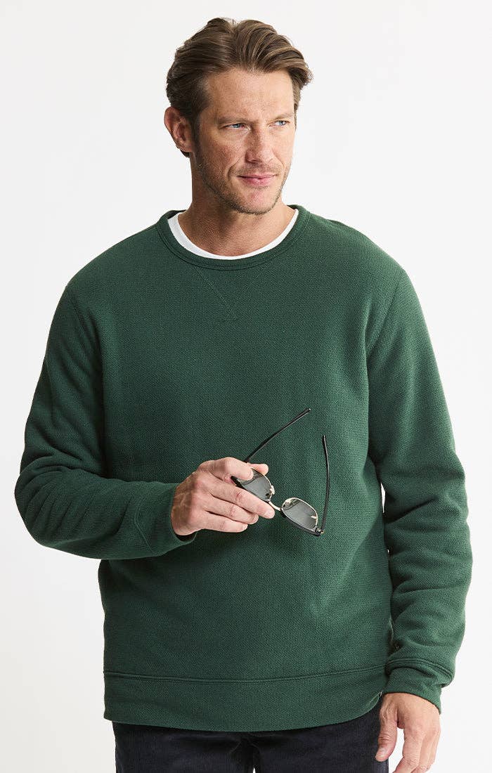 MEN'S Sherpa Lined Crewneck - Forest