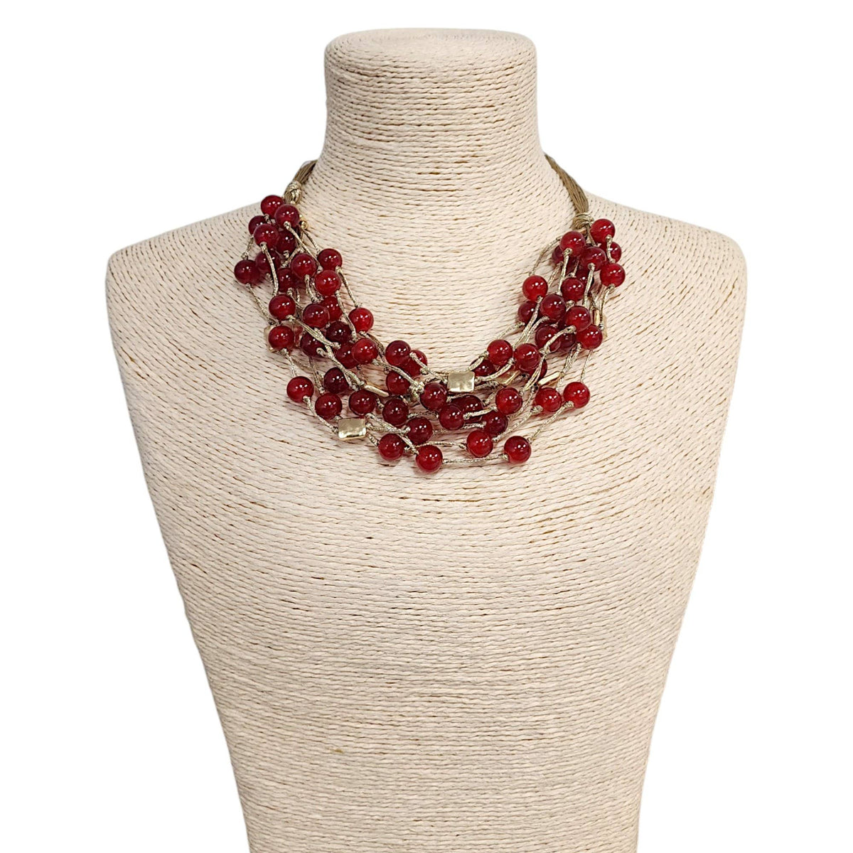 Beaded Necklace - Red