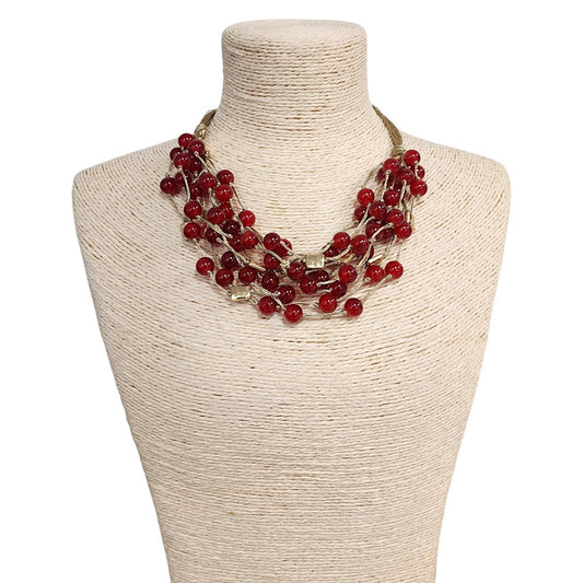 Beaded Necklace - Red