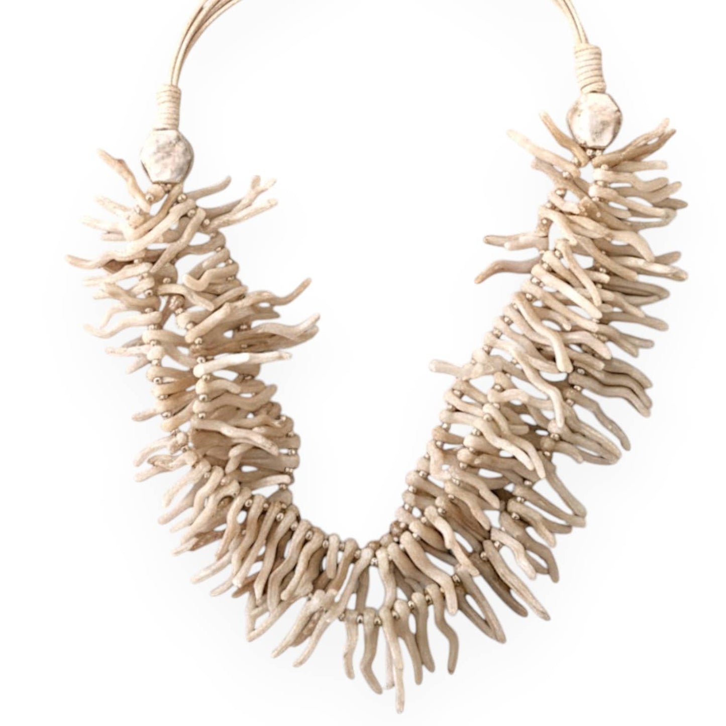 White Coral Branch Layered Necklace