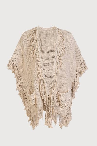 Boho Fringe Crochet Kimono