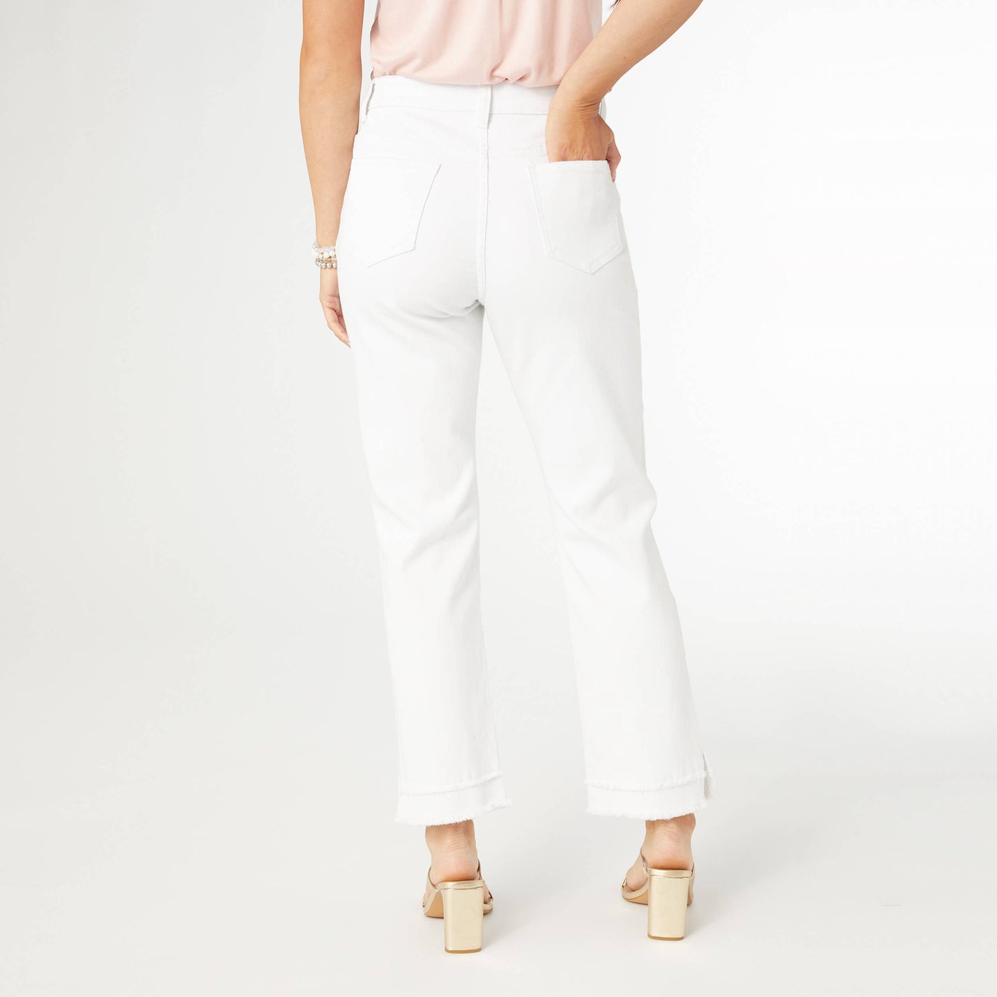 Straight Double Fringe Ankle Denim