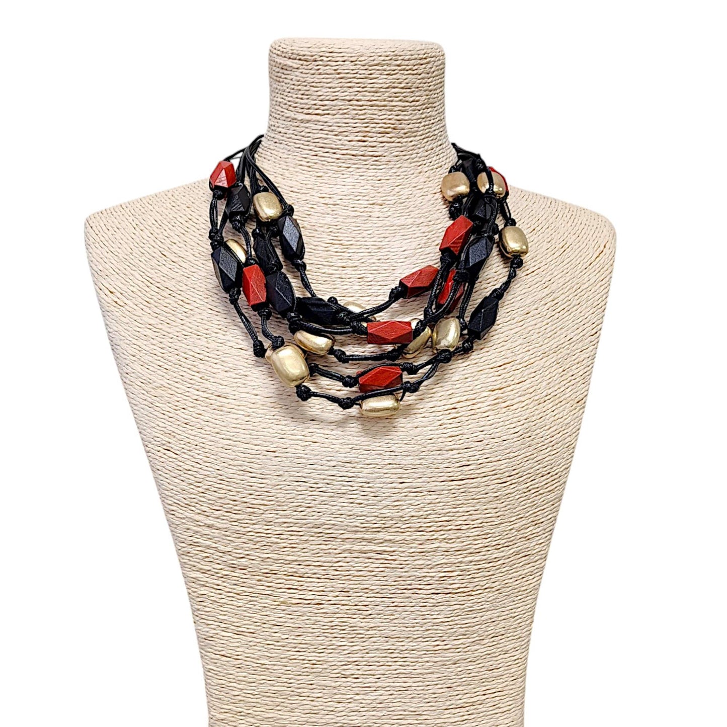 FINAL SALE Wood Bead Necklace