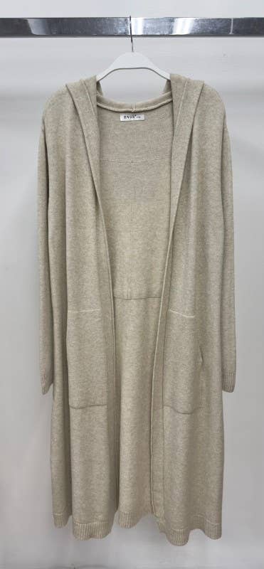 Long Hoodie Cardigan - Oatmeal