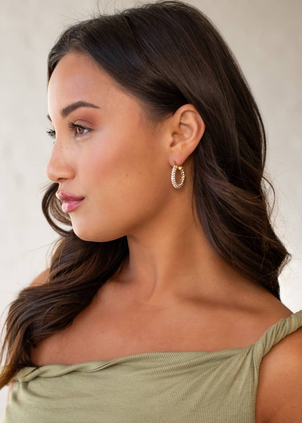 Luxe Gold Rhinestone Hoop Earrings