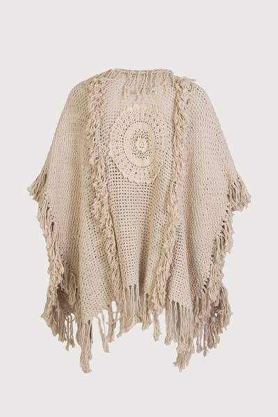 Boho Fringe Crochet Kimono