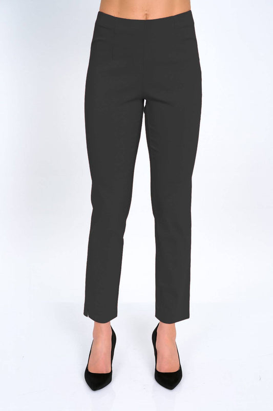 Pull On Tapered Ankle Pant - Black Techno