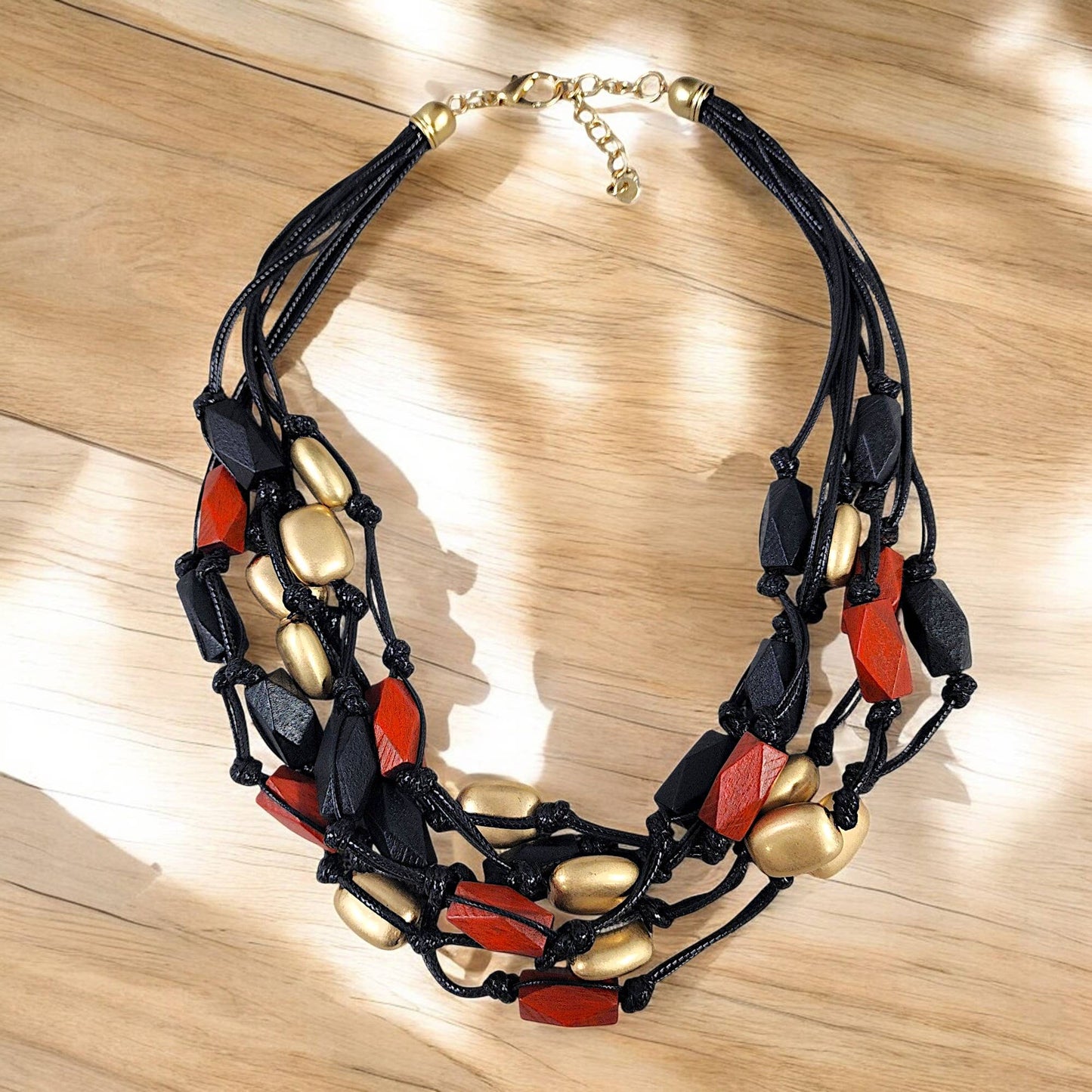 FINAL SALE Wood Bead Necklace