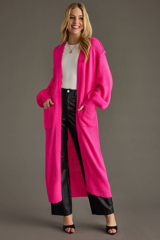 Duster Cardigan - Hot Pink