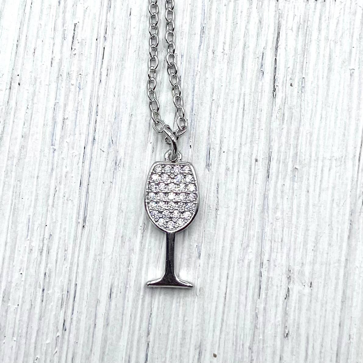 Pave Crystal Wine Necklace