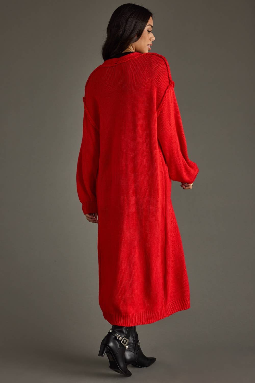 Duster Cardigan - Tomato Red