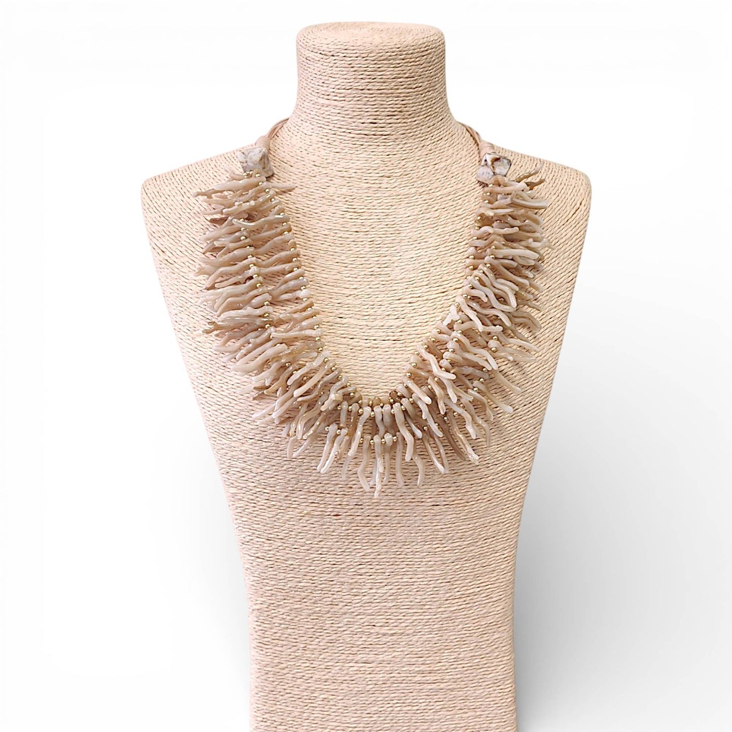 White Coral Branch Layered Necklace