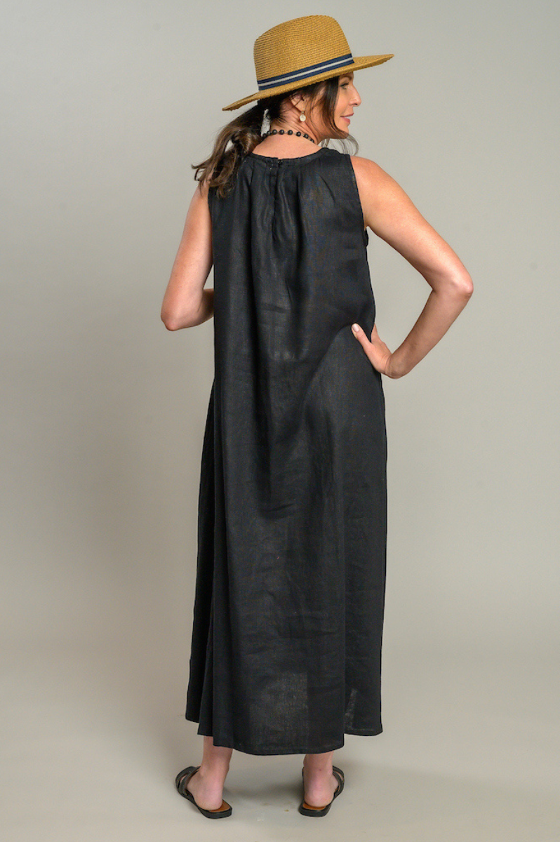 LAST CALL SIZE XL | Long Linen Dress - Black