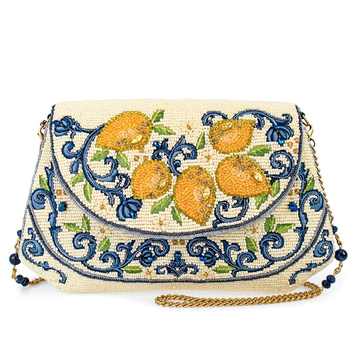 MF Capri Lemons Beaded Handbag