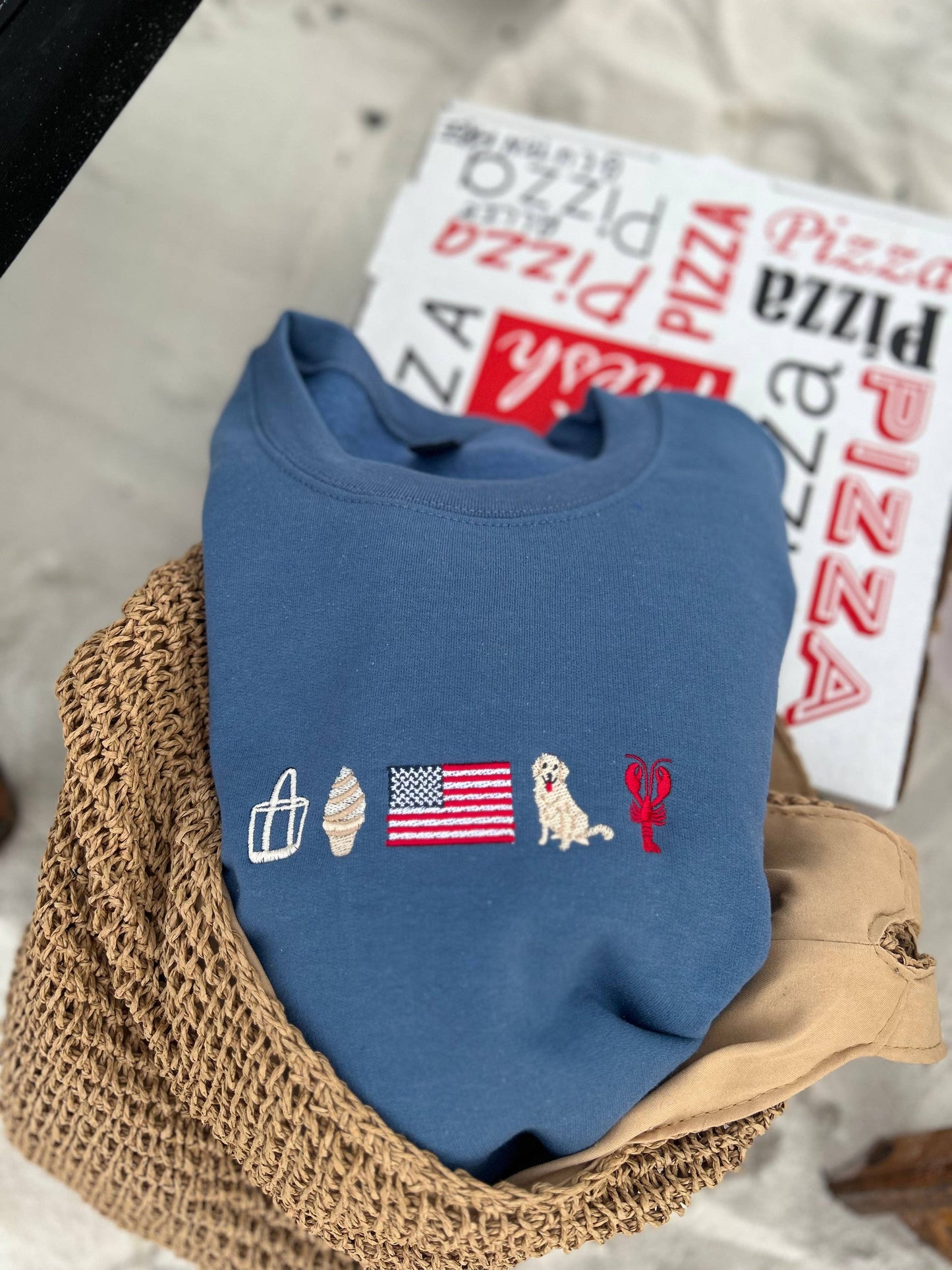Embroidered Sweatshirt - Summer Icons