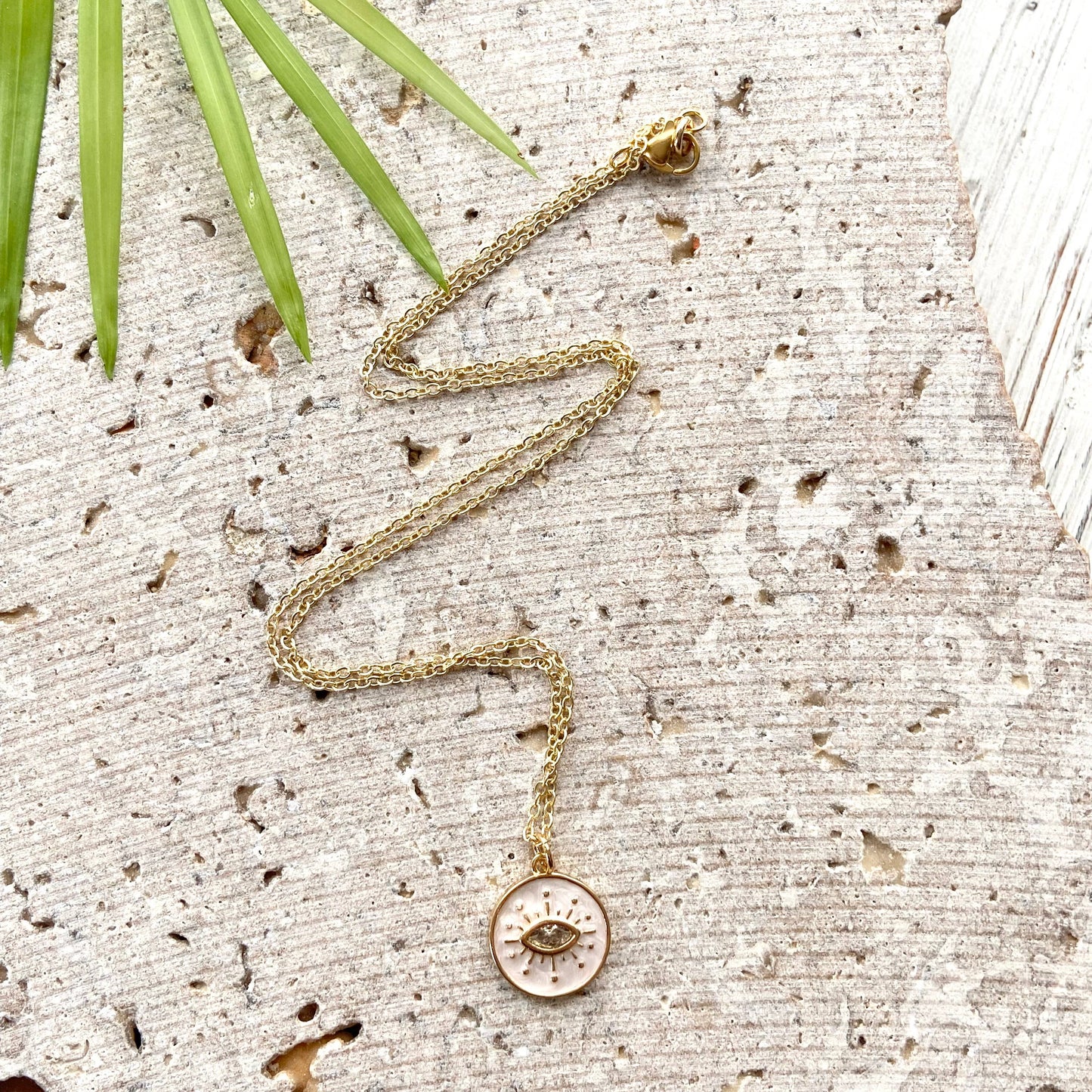 Enamel Eye Charm Necklace