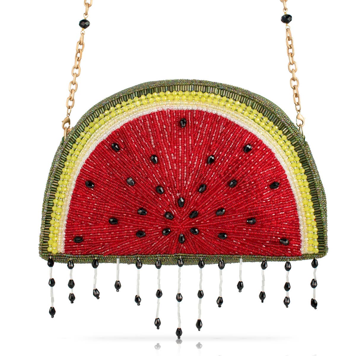 MF Watermelon Slice Beaded Handbag