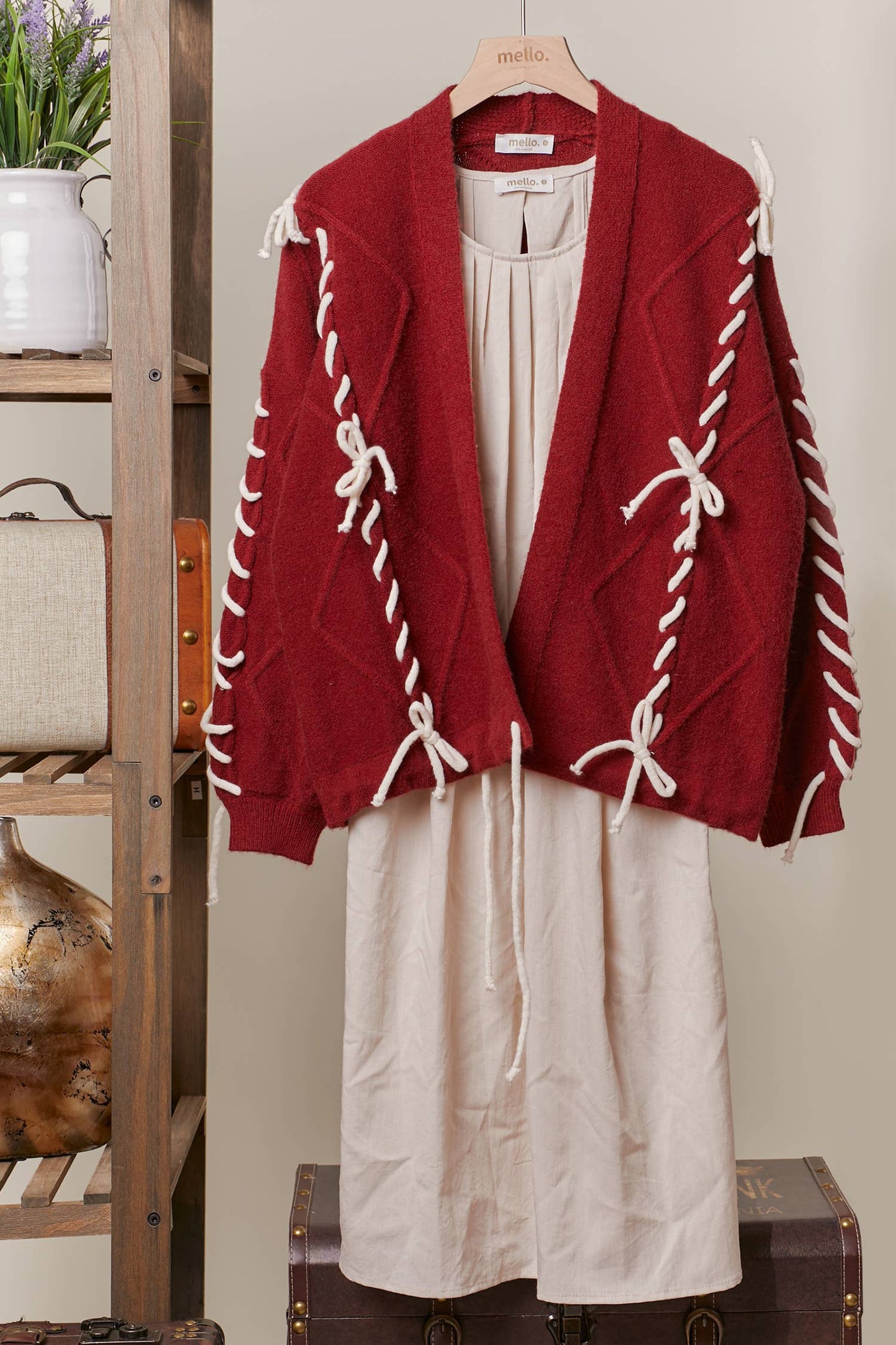 Open Front Overstitch Jacket