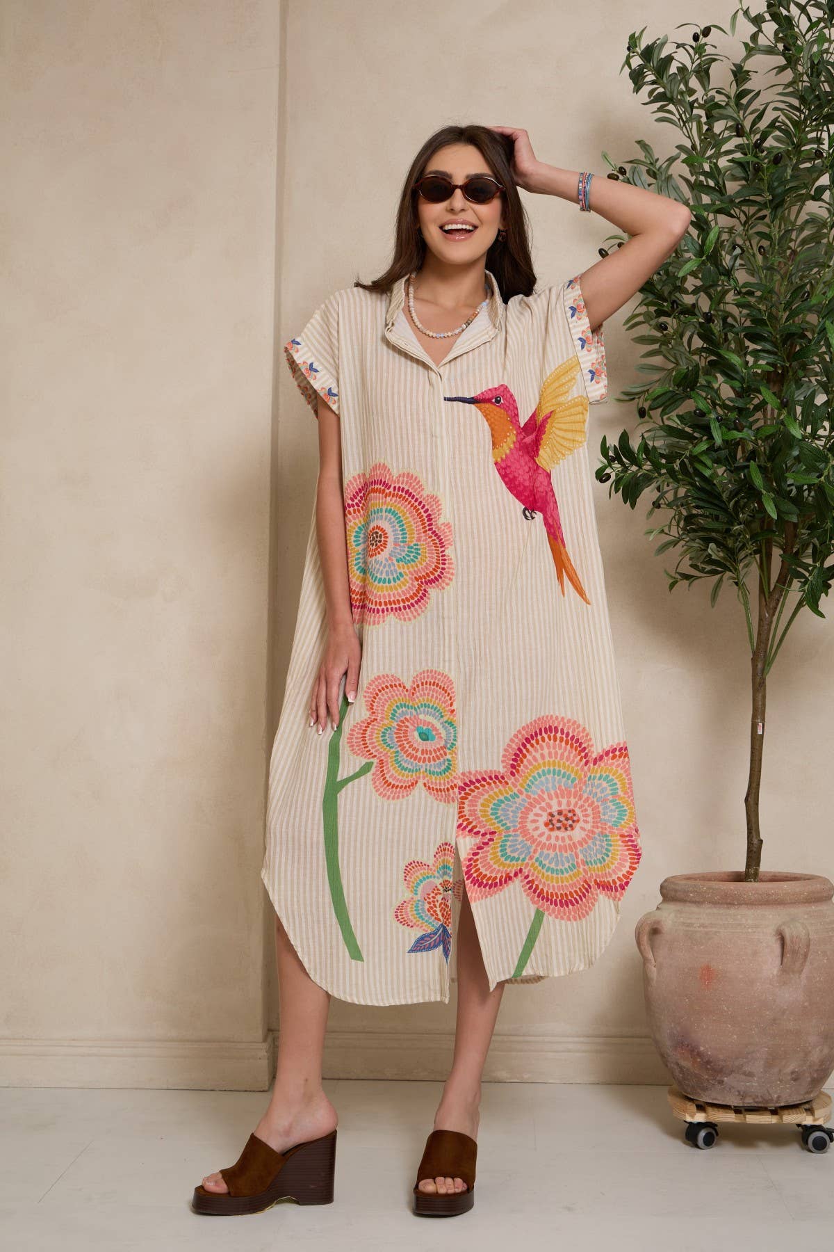 Hummingbird Printed Kaftan