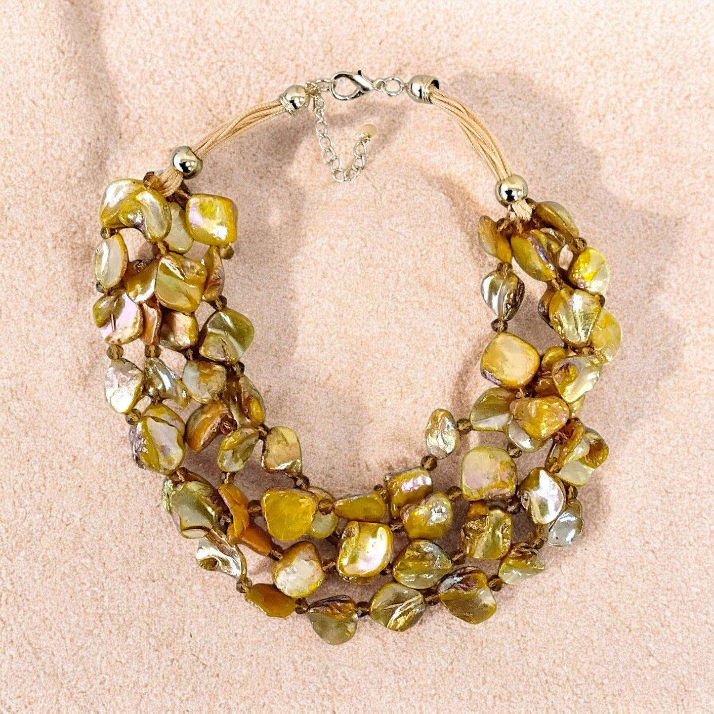 Gold Abalone Seashell Necklace