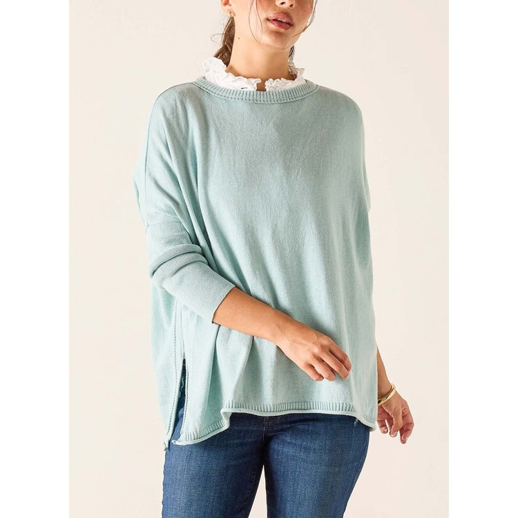 Catalina Cotton Crewneck Sweater - Sea Glass