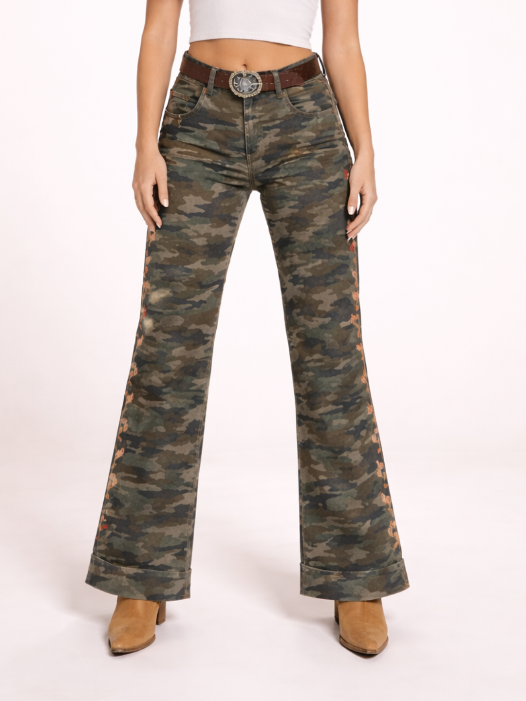 Camouflage Pants w/Embroidery