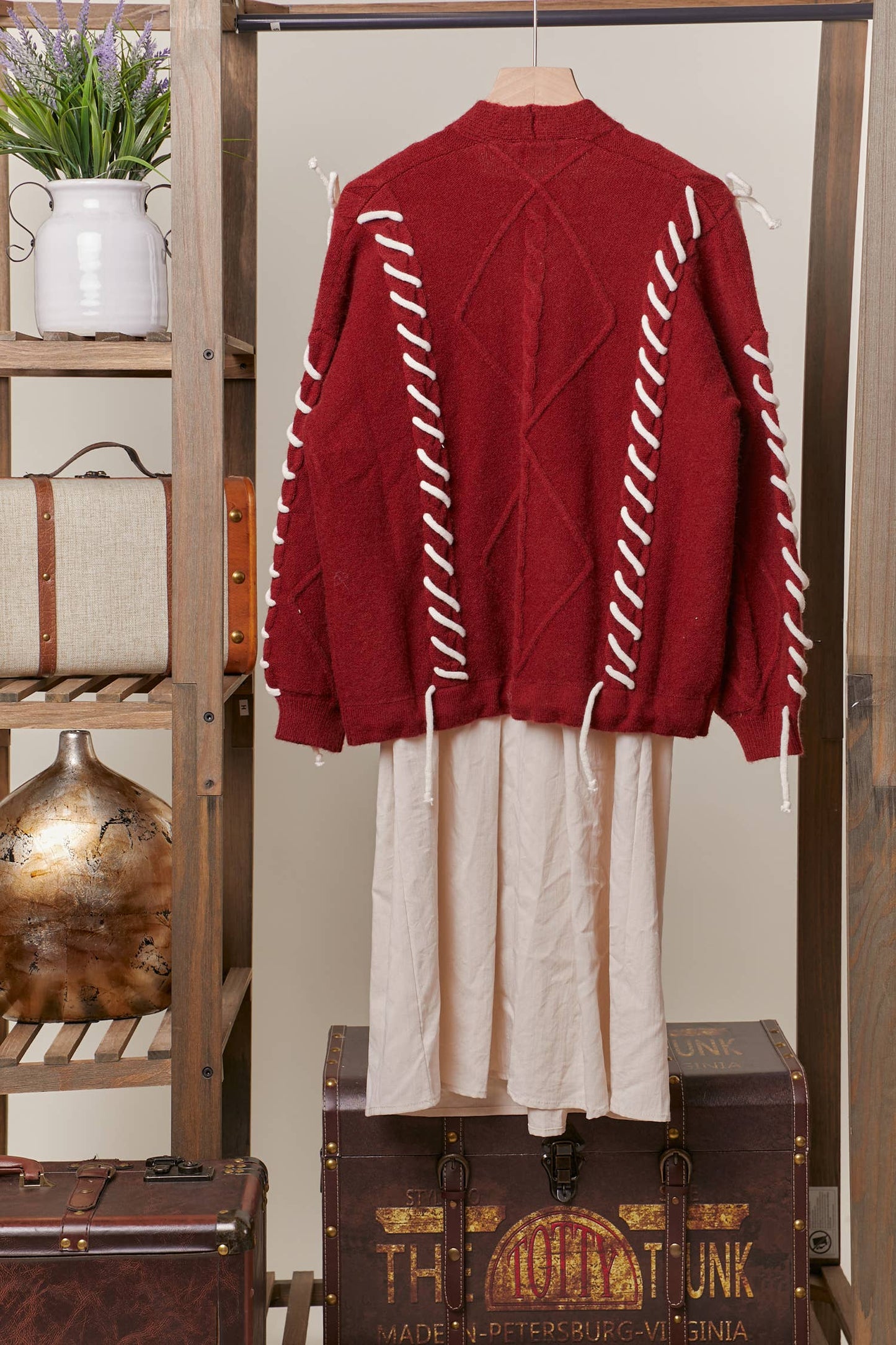 Open Front Overstitch Jacket