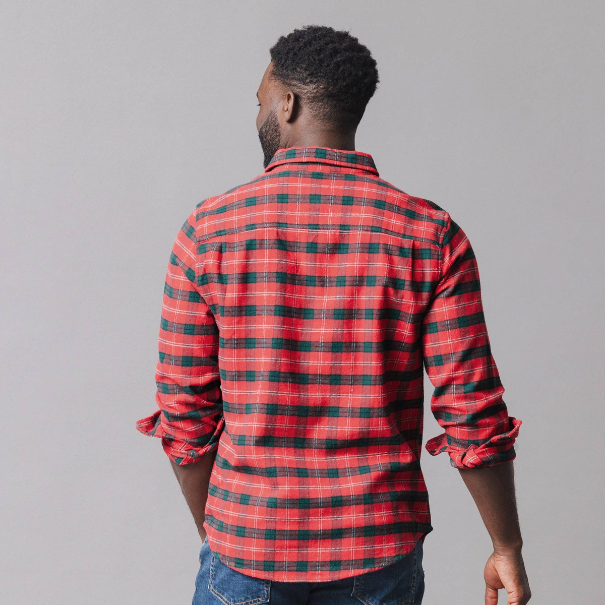 MEN'S Organic Cotton Flannel Shirt - London Plaid