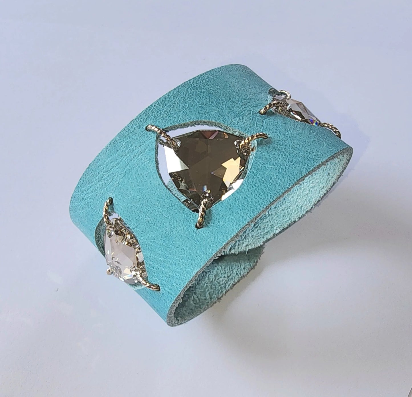 Aruba Leather & Crystal Cuff