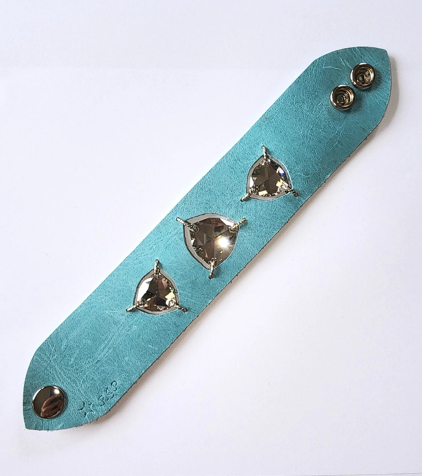 Aruba Leather & Crystal Cuff