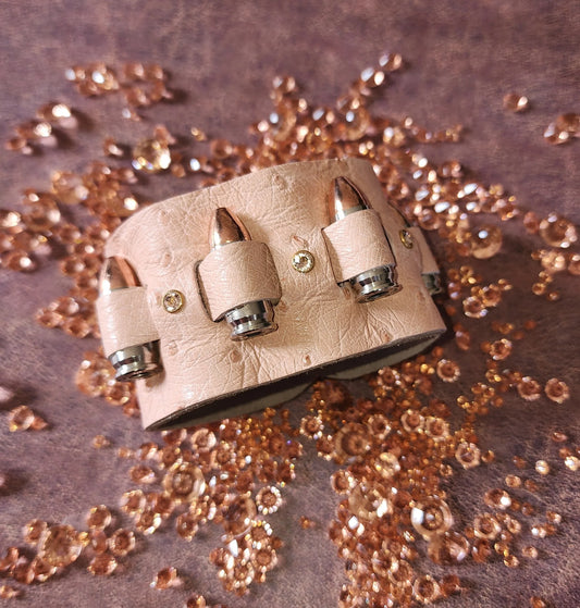 Western Cuff Ballerina Pink Ostrich Leather