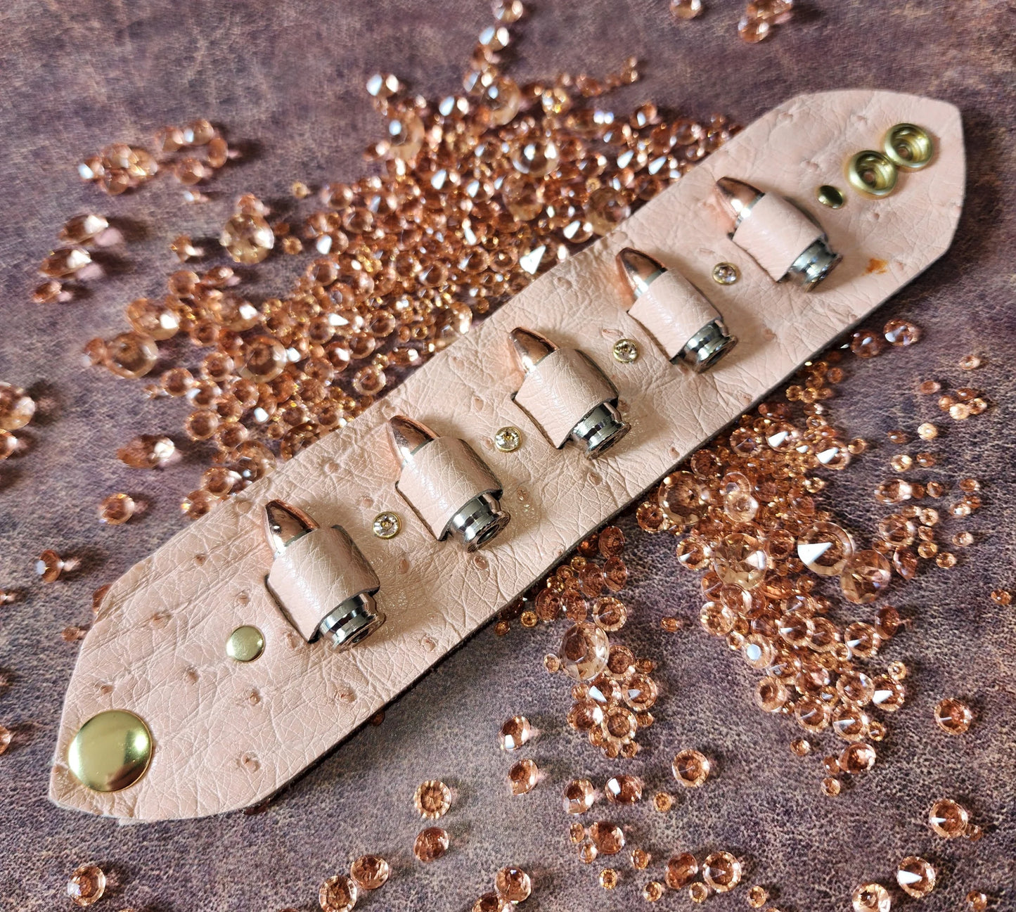 Western Cuff Ballerina Pink Ostrich Leather