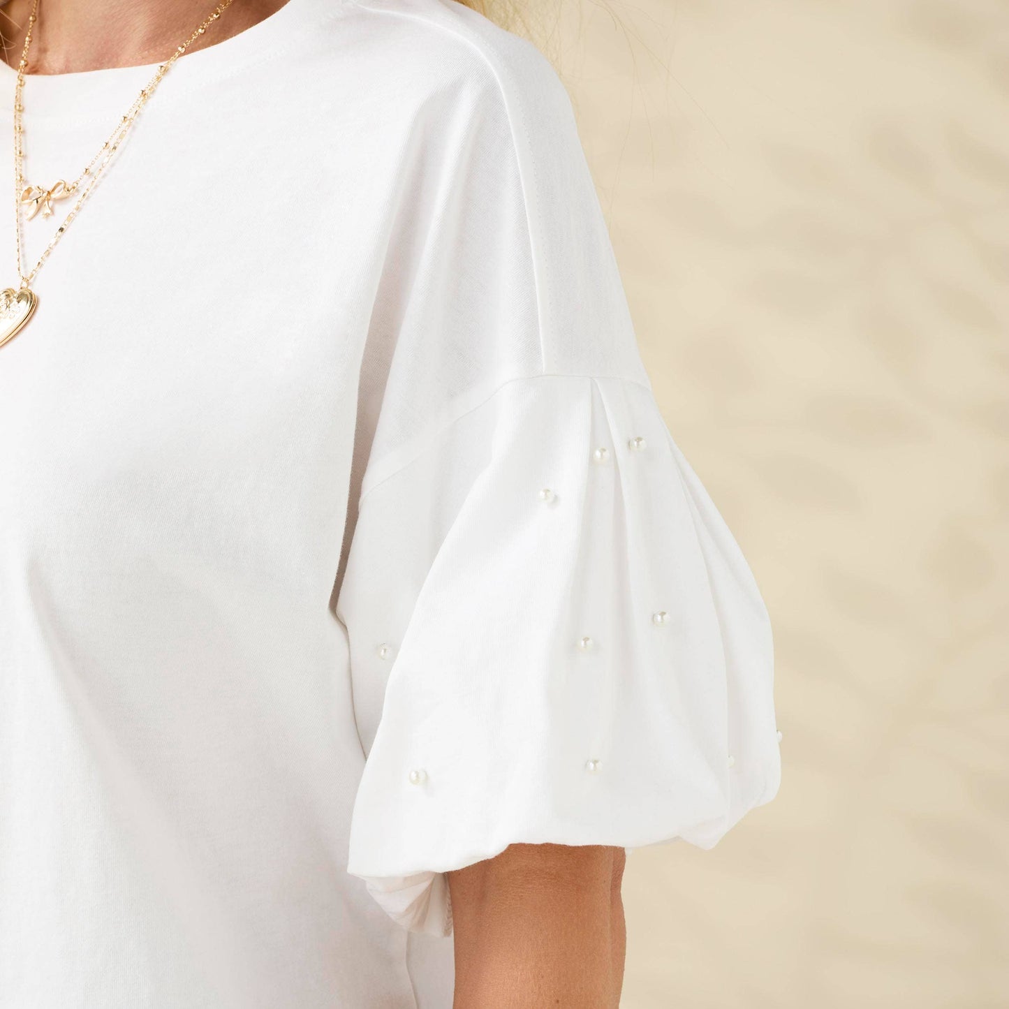 Pearl Puff Sleeve Tee